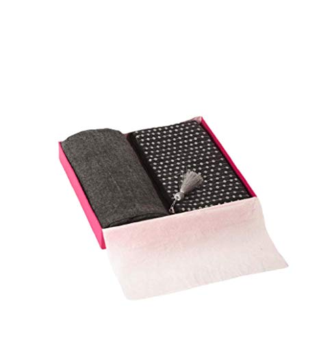 VLiving Paquete de 2 bolsas de regalo con lentejuelas color carbón con bufanda cuadrada de lana fina, regalo para mujer Cover