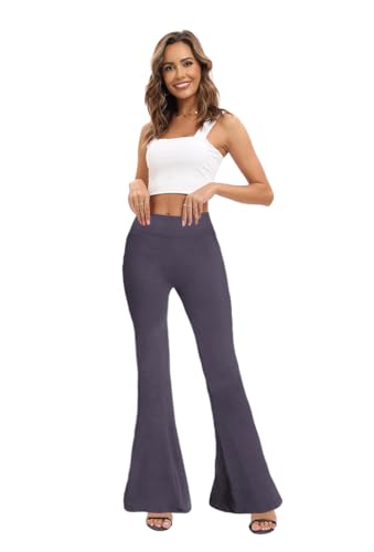 Image of WSPLYSPJY Women's Print Stretch Bell Bottom Flare Palazzo Pants Trousers