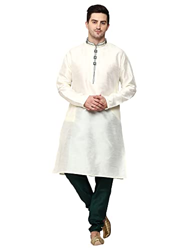 Men's Tunic Art Silk Kurta Pajama Pyjama Set Wedding Indian Clothing Casual Party Dress Gifts Items