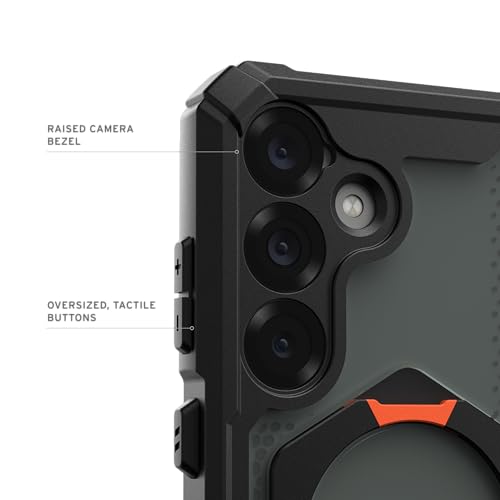 Image of Urban Armor Gear UAG Plasma XTE Rugged Featherlight Shockproof Protective Case Designed for Galaxy S25 5G (2025),Magnetic Charging Compatible - Black /Orange