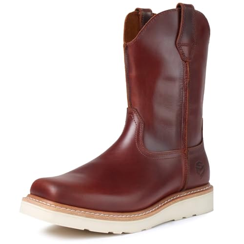 Image of SUREWAY Mens Cowboy Western Boots,Pull On Square Toe Western Work Shoes,Soft Toe Work Boots for Men,Extremely Comfortable Durable Proved,Superior Oil /Slip Resistant,Thicker Imported Leather