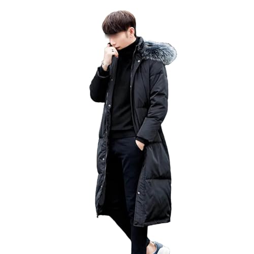 Doudoune Homme en Duvet Isolant Veste Longue Imperméable avec Fourrure