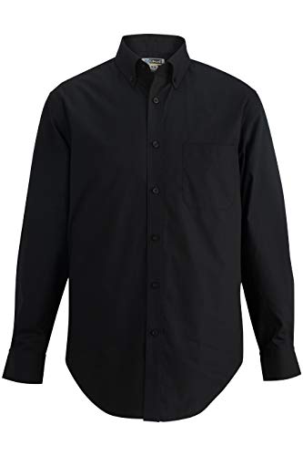 Edwards Men's Long Sleeve Stretch Poplin Shirt Large Black