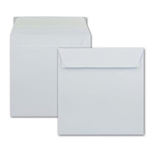 Enveloppes carrées blanches pour invitations de mariage et faire-part 16x16 cm