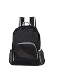20L Waterproof Lightweight Packable Backpack,Foldable Camping Travel Hiking Nylon Daypack (Black)