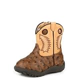 ROPERベビーボーイカウベイビーウォーカーバンプ(乳児/幼児), ブラウンフェイクオーストリッチバンプ。, 3 Infant