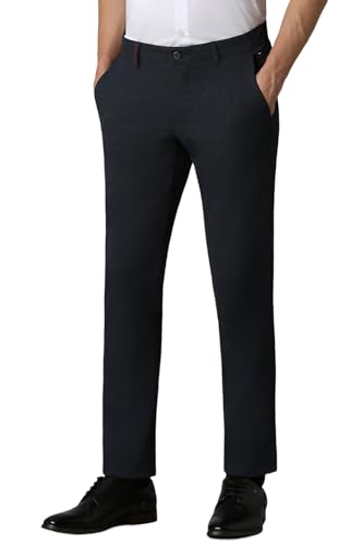Image of Louis Philippe Men's Slim Fit Mid Rise Pants