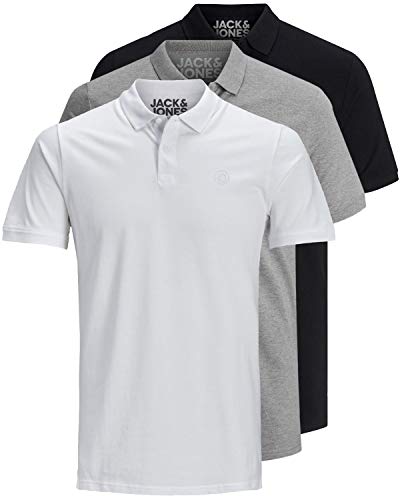 JACK & JONES Herren Poloshirt Slim Fit im 3er Pack