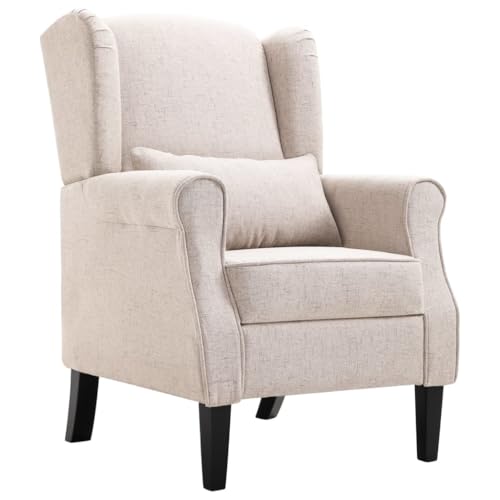 Cinyiqo Sillón, Butaca, Sillon Orejero, Sillon Lactancia, Sillones para Personas Mayores, Butacas De Cine, de Tela Beige