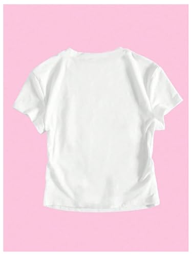 SweatyRocks Girl's Y2k Bow Cherry Graphic Tees Short Sleeve Crewneck Cute Shirts for Teens Summer Tops2