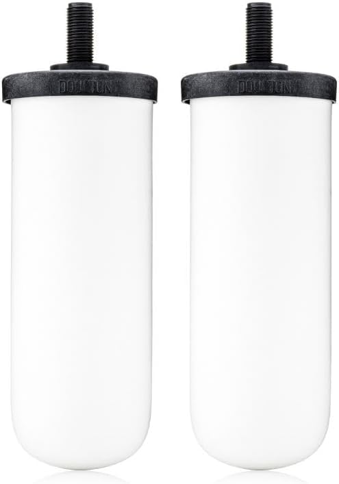 British Berkefeld Water Filter with Activated Carbon - 2 x 7 Ultra Fluoride Ceramic Gravity Filter Cartridge Reduces Contaminants | WRAS Certified Drinking Water Candle Element| 8B76