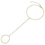 Product Description为：Finger ring bracelet are the perfect summer and spring accessories fit most of women,crafted with hammered chain add stylish on your look.