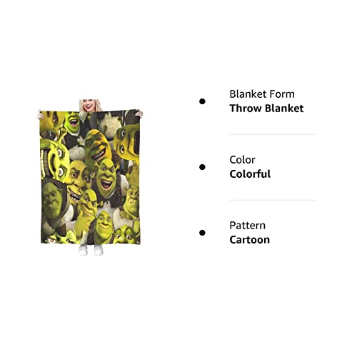 Soft Anime Cozy Flannel Blanket Shrek Couch Sofa Lightweight Bed Plush Cartoon Throw Blanket 40"X50" #TOP5