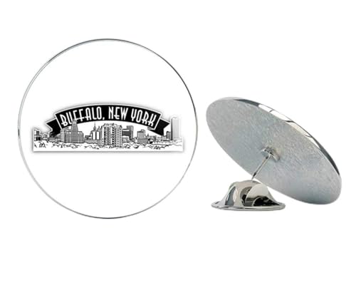 Buffalo New York City View Round Metal 0.75