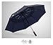Balios Travel Umbrella Wood Handle Auto Open Close Vented Canopy Dark Navy