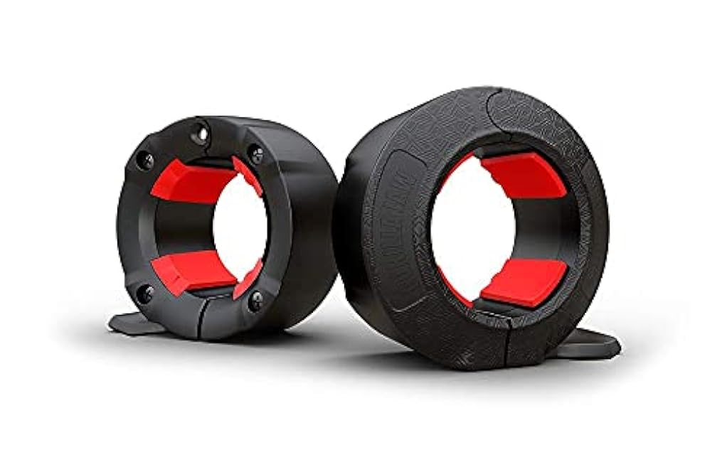 GorillaJaw? Olympic Barbell Clamps 2 inch Quick Release Pair of Locking 2 Pro Olympic Weight Bar Plates Nylon Locks Collar Clips for Workout Weightlifting Fitness Exercise Barbell Clamp Black/Black