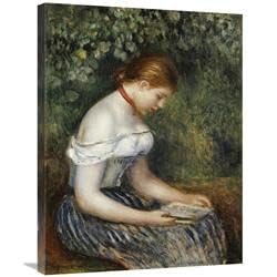 30 in. The Reader - A Young Girl Seated Art Print - Pierre-Auguste Renoir