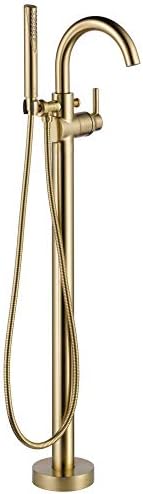 Delta Faucet Trinsic Floor-Mount Freestanding Tub Filler with Hand 