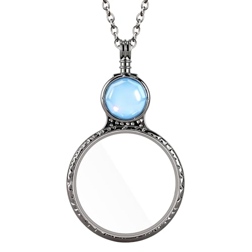 Uppmeant 10X Magnifying Monocle Necklace Pendant Reading Magnifier Lens