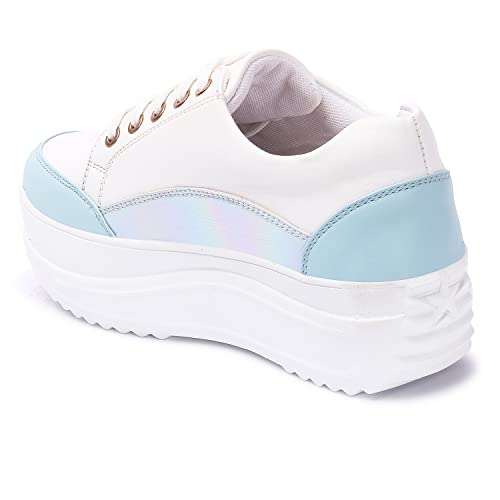 Image of Vendoz Women White Multi Sneakers