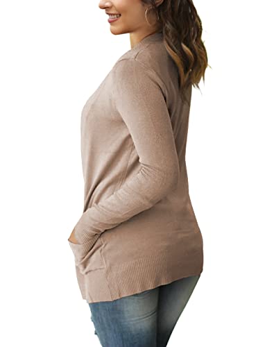 VERABENDI Women Long Sleeve Snaps Button Down V Neck Cute Knit Sweater Cardigan2