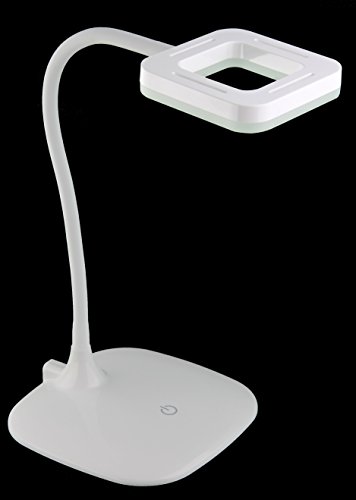 Trango 7491-016 LED Schreibtischlampe in Weiß *LOPY* inkl. 1x 6 Watt LED Modul 3000K warmweiß & 3 Stufen Touch dimmbar… – Bild 3