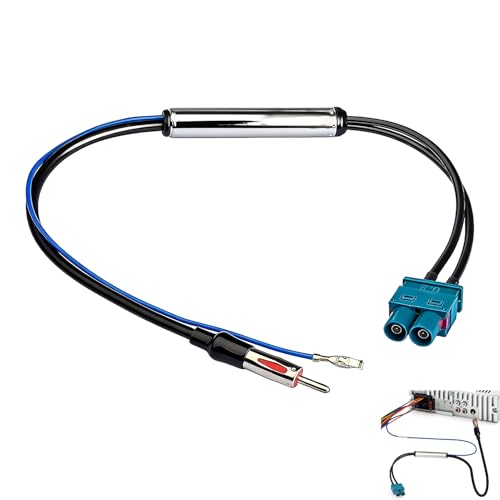 Adaptador Antena Coche, Dual Fakra Z a DIN con Amplificador de Señal FM Am, Mejora Recepción Radio y GPS, Radios, Sistemas de Antena Activa y Unidades Multimedia, Instalación Material ABS Duradero