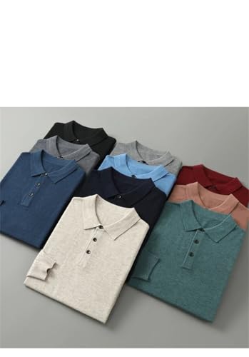 Men's Solid Business Casual Woolen Sweater Thin Sweater Lapel Long Sleeve Knitted Sweaters2