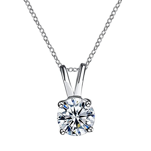 Collier pendentif 1ct ras du cou pour femmes, bijoux fins chaîne élégante