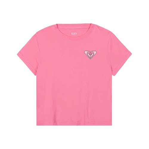 Image of Roxy Girls' Short Sleeve Boyfriend Fit Logo Tee, Crew Neck Graphic T-Shirt, Soft & Comfortable