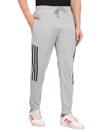 Image of SWADESI STUFF Athletic Track Pants for Men with Zipper Pockets | Stylish Regular Fit Stretchable Joggers