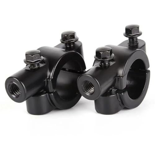 AUTOZOCO Abrazadera montaje espejo retrovisor para moto | Soporte retrovisor | Soporte para Espejo retrovisor de Manillar 22mm | Soporte Adaptador Montaje Abrazadera | rosca montaje 8mm | 2 unidades