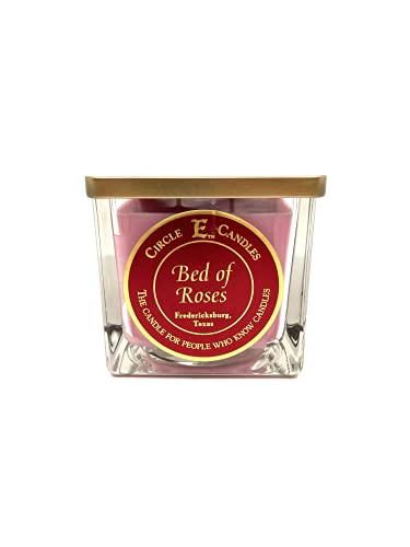 Circle E Bed of Roses Scented Jar Candle | Size 22oz | 110 Hour Burn Time | 2 Wicks | Wax Color Primrose | Glass Jar | Made in USA
