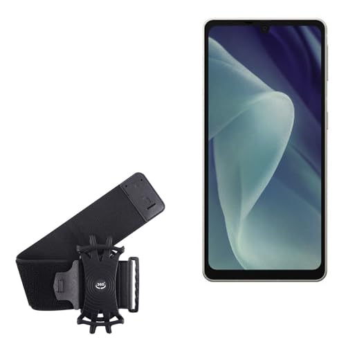 BoxWave Holster Compatible with Sharp Aquos Sense7 Plus - ActiveStretch Sport Armband, Adjustable Armband for Workout and Running - Jet Black