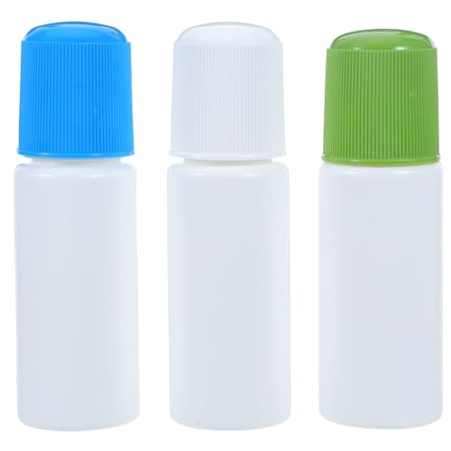 SOESFOUFU Lot de 3 flacons applicateurs à embout éponge : flacon rechargeable de 30 ml en plastique souple avec embout éponge pour l’application d’huiles capillaires et de produits cosmétiques