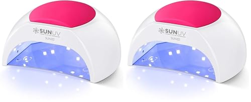 SUNUV Lámpara Secadora de Uñas, Profesional LED UV Lampara Uñas de Gel, Curado Luz en 4 modos para tiempo 10s, 30s, 60s y 90s (Paquete de 2)