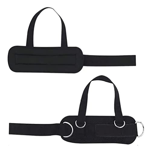 Pssopp Ankle Straps, 2pcs Padded Ankle Cuffs with 4 Sturdy D Rings for Leg Workouts, Comfortable Rubber Material for Cable Machine Fitness