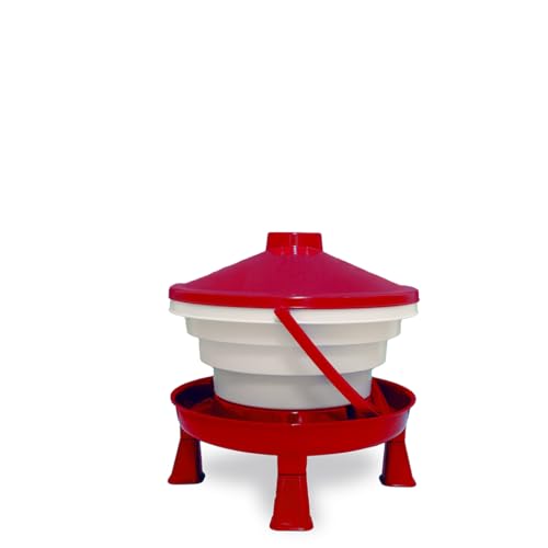 Bebedero de Cubo para Aves de Corral - Gran Capacidad y Facilidad de Uso - con Filtro para Mantener la Calidad del Agua - Bebedero con Patas para Gallinas, Faisanes, Pavos, etc. (10 Litros)