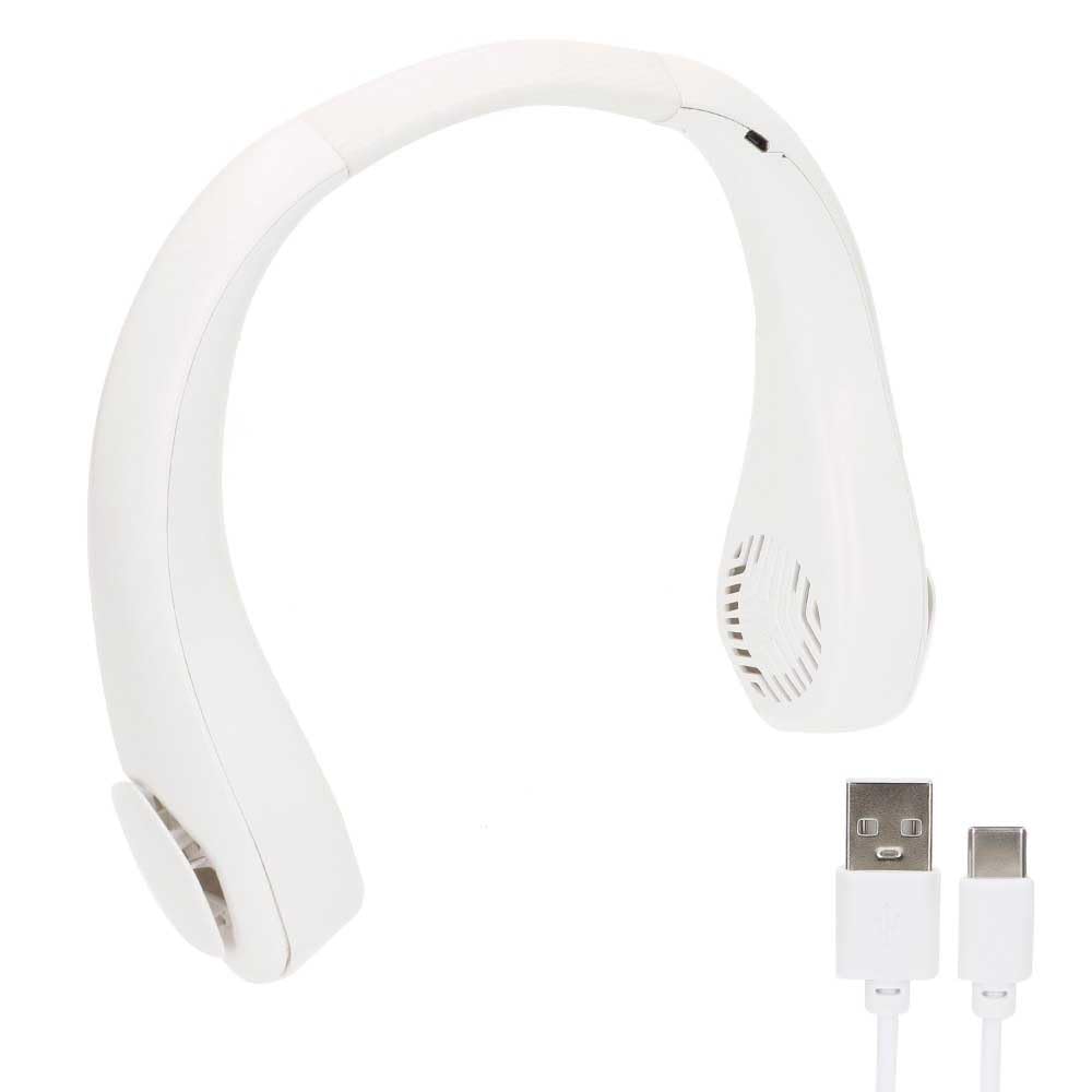 AKTIVE 61589 Ventilador de Cuello, 22,5x20,5 cm, 3 Modos Aire, 2-6 Horas duración, Cargador USB Incluido, Material ABS y Silicona, Aire Cuello, Ventiladores