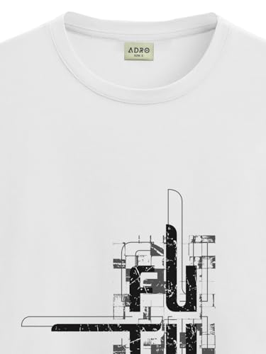 Image of ADRO Men's Graphic Printed 100% Cotton T-Shirt - Regular Fit, Printed T-Shirts for Men