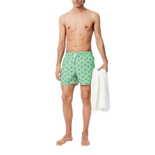 Lacoste Men's Crocodile Print Swim Trunks