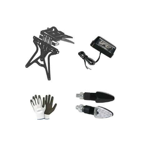 DESCRIZIONE E CARATTERISTICHE PRODOTTO: 1° - PORTATARGA: - Il portatarga è universale e va adattato alla tua moto - PRODOTTO UNIVERSALE CHE PUO' ESSERE ADATTATO A TUTTE LE MOTO (ANCHE CON QUALCHE MODIFICA) - Attacco sottocodone piatto - Finitura a polvere epossidica - Regolazione altezza, larghezza ed inclinazione - Regolazione escursione frecce - Predisposizione luce targa - Dimensioni: Dimensioni: Altezza 270 mm - Larghezza 190 mm - Profondità 35 mm - colore nero 2° - LUCE