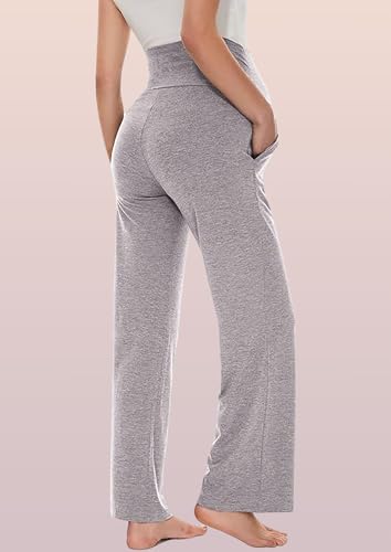 Image of Women's Maternity Leggings with Pockets - Comfortable, High Waist Support and Stretchable Pants for Pregnancy - Pack of 2