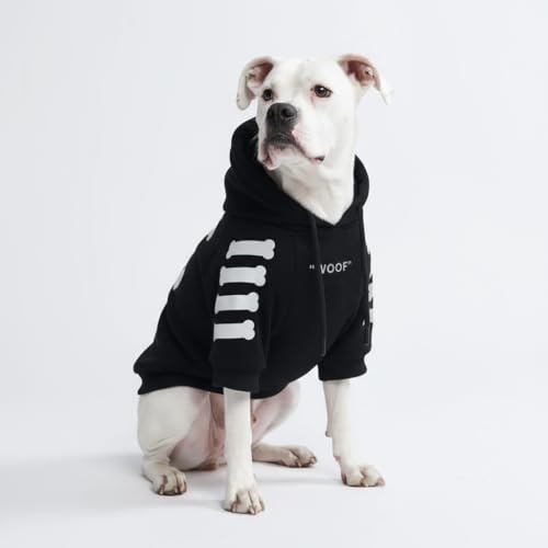 Image of Spark Paws Dog Hoodie - Premium Dog Sweater for Small, Medium, and Large Dogs | Warm Outfits for French Bulldogs, Pitbull, Puppy, Winter Jacket Alternative - Woof - 3XL