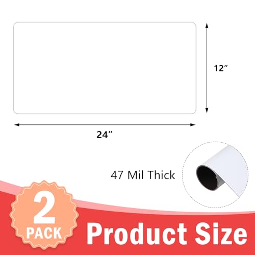 Image of 2 Pack Blank Magnets, 24 inch x 12 inch Rounded Corners Magnetic Signs for Vehicles, Advertise Business, Protect Car