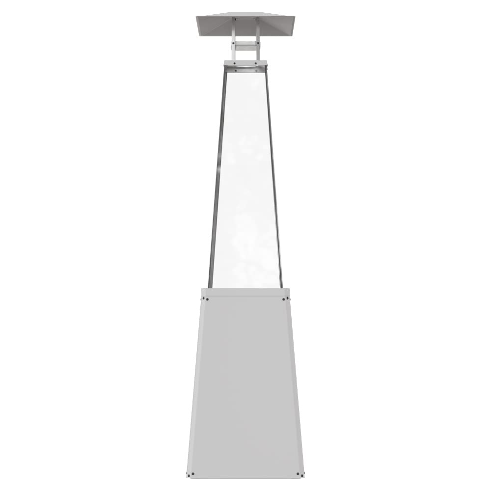 KRATKI Stufa da terrazza a gas 217,5 x 53,7 x 53,7 cm bianco Ecodesign 12 | Umbrella BS Riscaldatore a gas Esterno Moderno 12 kW Design decorativo alla moda adatto per il giardino, patio Sistema di