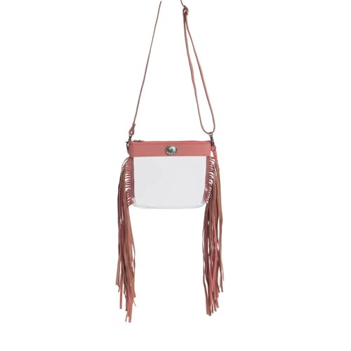 Myra Bag Clear Bag for Women - Western Upcycled Leather Shoulder Bag Pink