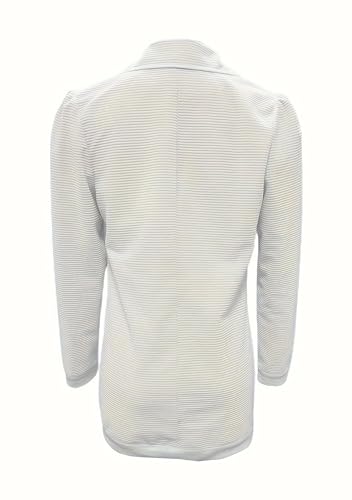 Womens Long Sleeve Tweed Double Breasted Blazer Jackets Lapel Ribbed Open Front Fall Blazers Coats with Pockets4