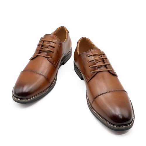 Finishing & Sewing Men's Cap Toe Lace Up Oxford Dress Shoes2