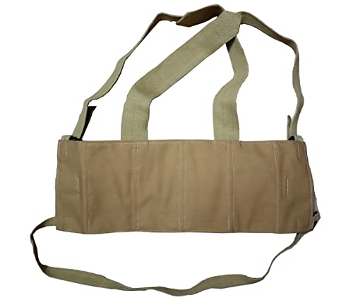 Rhodesian Fereday & Sons Chest Rig Bush War Magazine Tactical Canvas 4 Mag Pouch Fal / G3 / M14 (Khaki) #TOP3